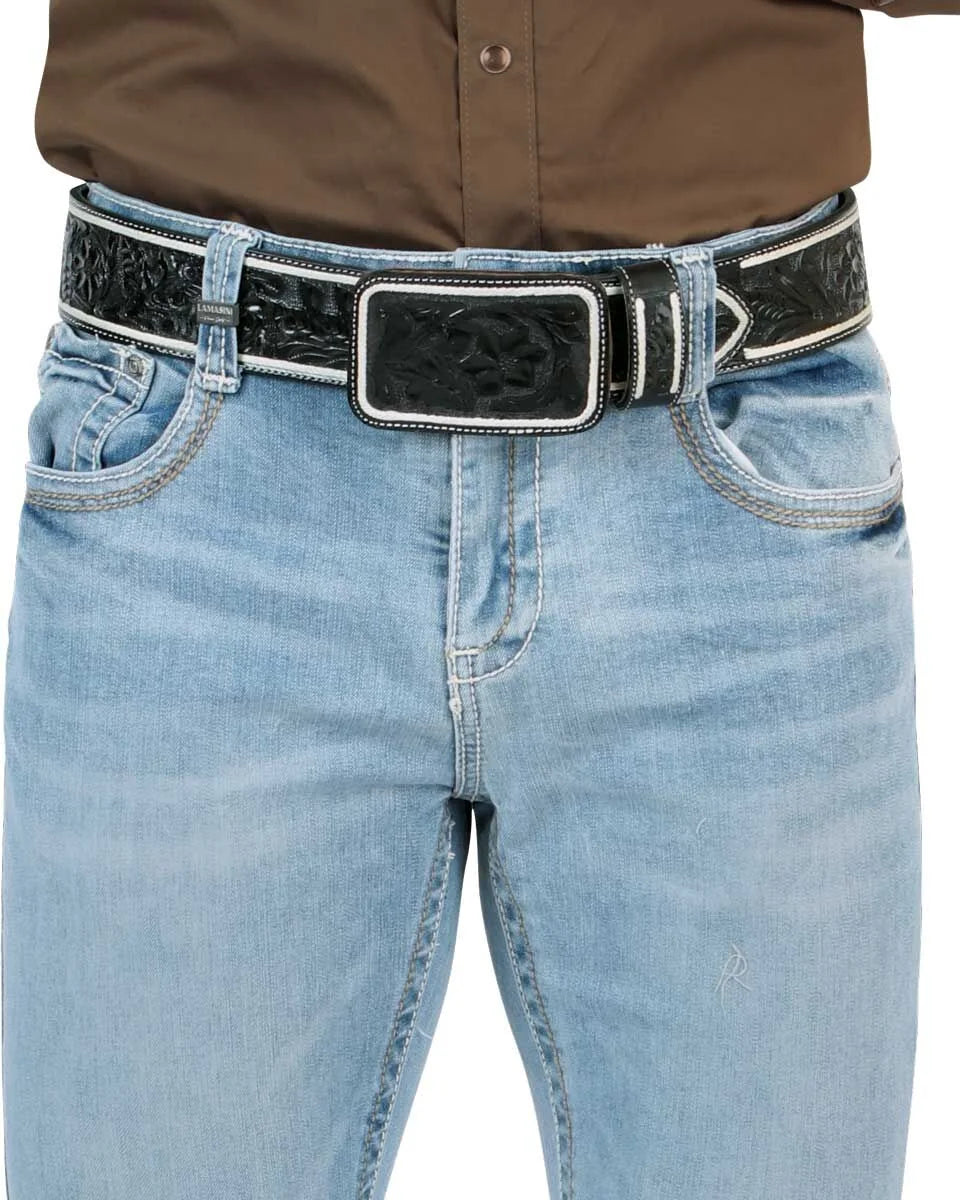 Men's Boot Cut Western Jeans – Stretch Denim Cowboy Pants - Lt Blue 9045