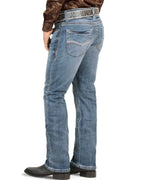 Men's Boot Cut Western Jeans – Stretch Denim Cowboy Pants - Lt Blue 9054