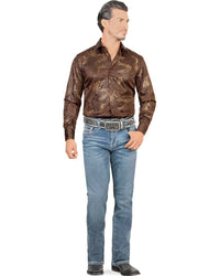 Men's Boot Cut Western Jeans – Stretch Denim Cowboy Pants - Lt Blue 9054