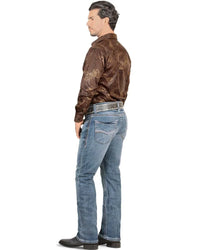 Men's Boot Cut Western Jeans – Stretch Denim Cowboy Pants - Lt Blue 9054
