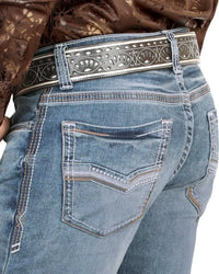 Men's Boot Cut Western Jeans – Stretch Denim Cowboy Pants - Lt Blue 9054