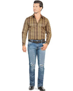 Men's Boot Cut Western Jeans – Stretch Denim Cowboy Pants -   Med Blue 1601
