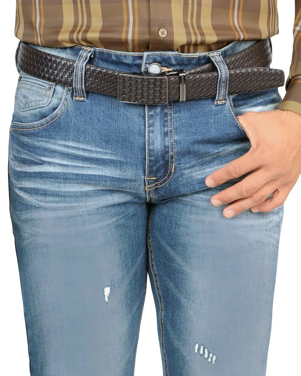 Men's Boot Cut Western Jeans – Stretch Denim Cowboy Pants -   Med Blue 1601
