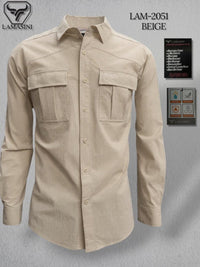 Lamasini Men's Traditional Embroidered Western Shirt - Beige 2051 - OriginalWestern.com