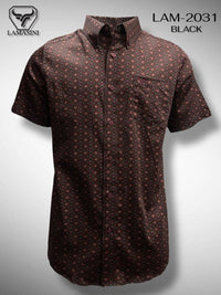 Lamasini Men's Traditional Embroidered Western Shirt - Black 2031 - OriginalWestern.com