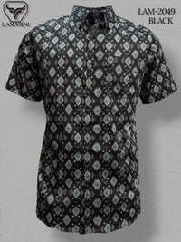 Lamasini Men's Traditional Embroidered Western Shirt - Black 2049 - OriginalWestern.com