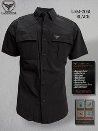 Lamasini Men's Traditional Embroidered Western Shirt - Black 2051 - OriginalWestern.com
