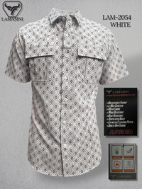 Lamasini Men's Traditional Embroidered Western Shirt - White 2054 - OriginalWestern.com