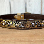 Laser Cut Leather Mexico Western Belt with Removable Buckle - Gold - OriginalWestern.com