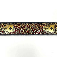 Laser Cut Leather Poker Aces Western Belt with Removable Buckle - Gold - OriginalWestern.com