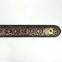 Laser Cut Leather Poker Aces Western Belt with Removable Buckle - Gold - OriginalWestern.com