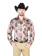Light Brown Casual Long Sleeve Shirt 43947 - OriginalWestern.com
