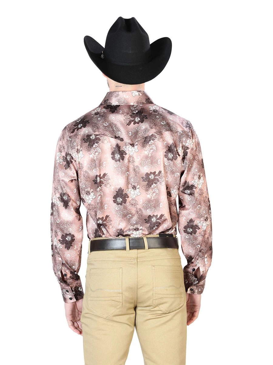 Light Brown Casual Long Sleeve Shirt 43947 - OriginalWestern.com