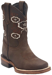 Silverton Kid's Linda All Leather Square Toe Boots-Choco