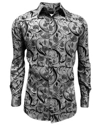 Lamasini - Gray Pattern Dress Shirt 3027 LAM-3444