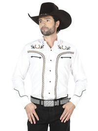 The General Embroidery Western Shirt White/Gold 43296