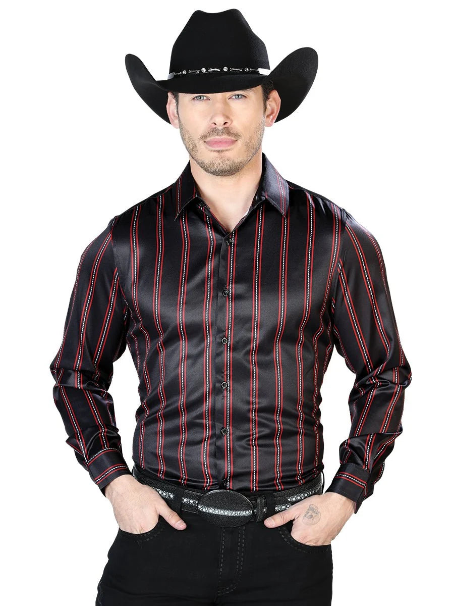 El General- Black And Red Casual Long Sleeve Shirt 43922
