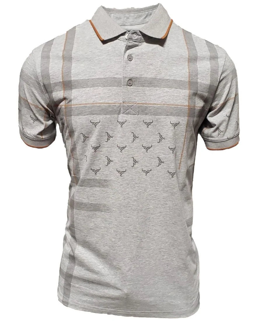 Lamasini - Gray Polo Shirt – Classic Plaid Pattern 28216