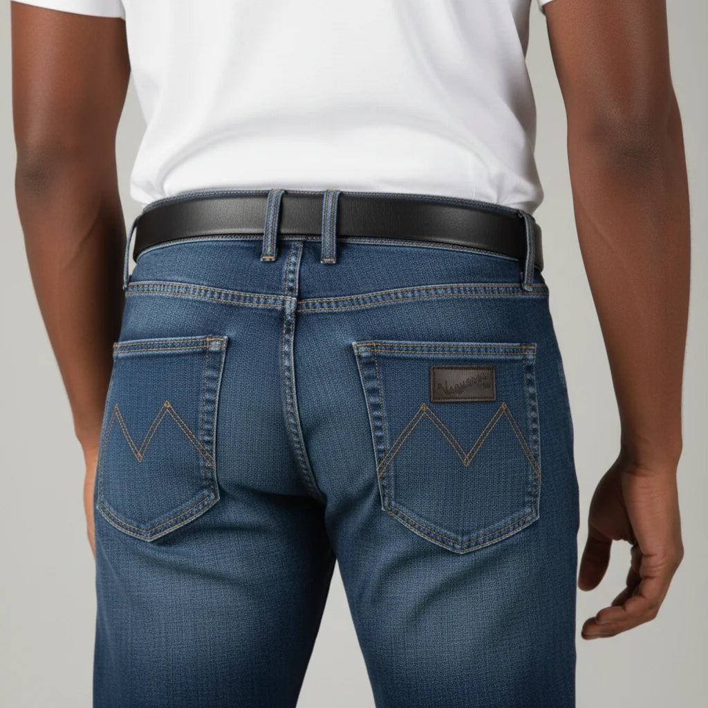 Men's Western Bootcut High Waist Stretch Premium Jeans - Light Blue CABW #3