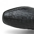 Men's Alligator Caiman Belly Print Dubai Square Toe Cowboy Boots w/ Zipper - Black - OriginalWestern.com