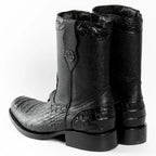 Men's Alligator Caiman Belly Print Dubai Square Toe Cowboy Boots w/ Zipper - Black - OriginalWestern.com