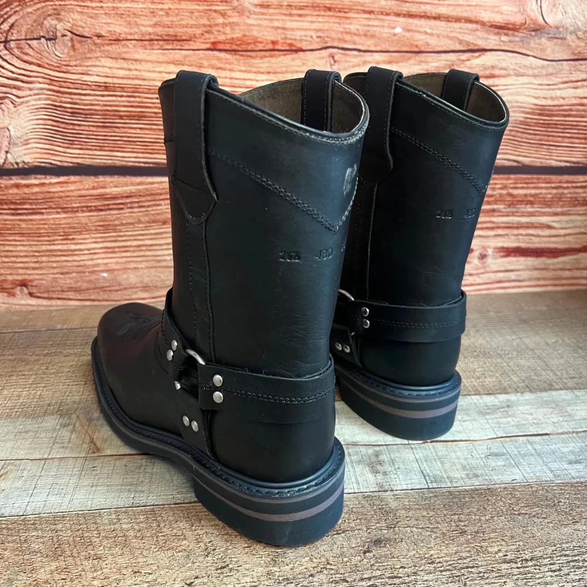 Men's Bikers Boots Genuine Leather Black Est. 807 - OriginalWestern.com