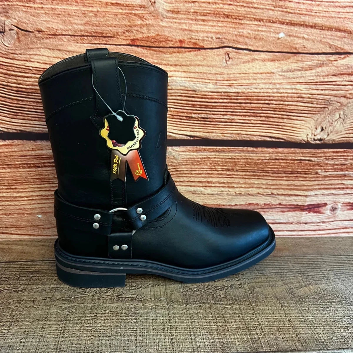 Men's Bikers Boots Genuine Leather Black Est. 807 - OriginalWestern.com