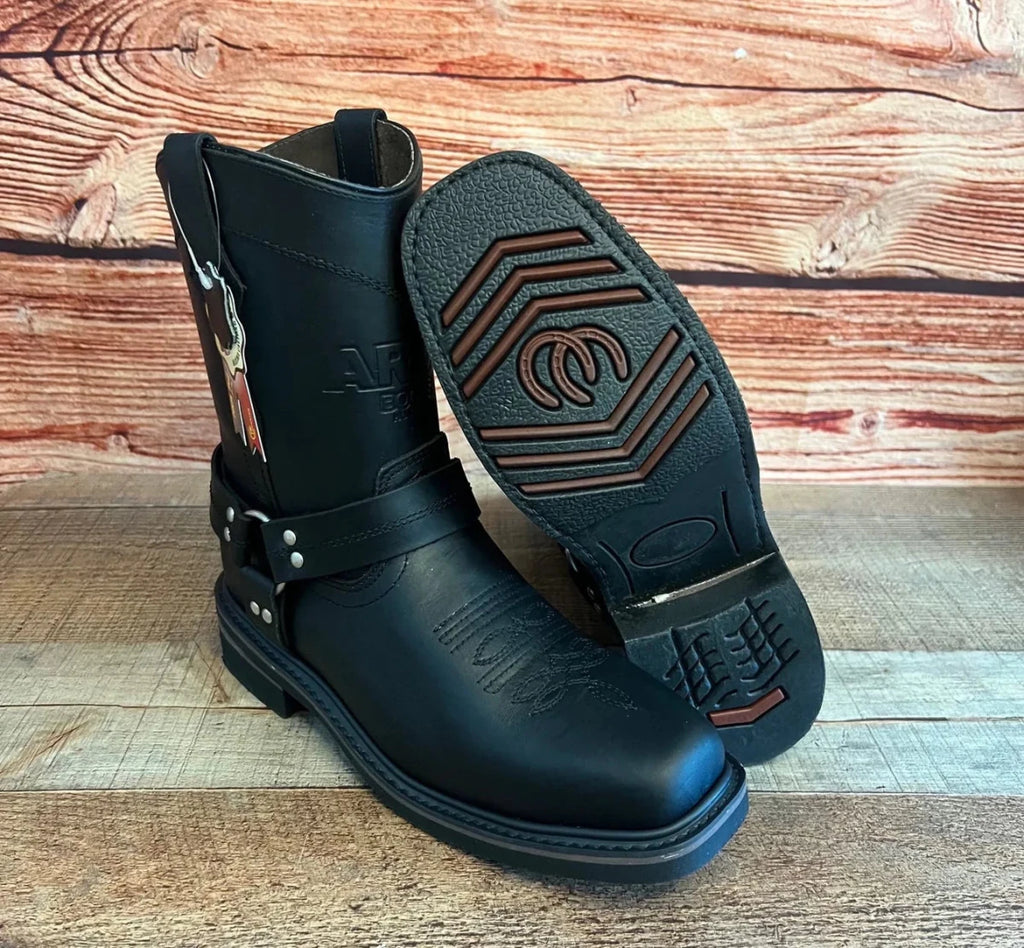 Men's Bikers Boots Genuine Leather Black Est. 807 - OriginalWestern.com