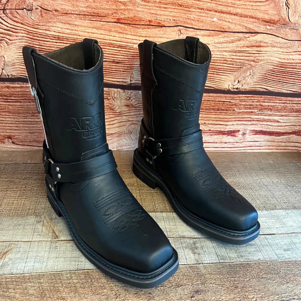 Men's Bikers Boots Genuine Leather Black Est. 807 - OriginalWestern.com