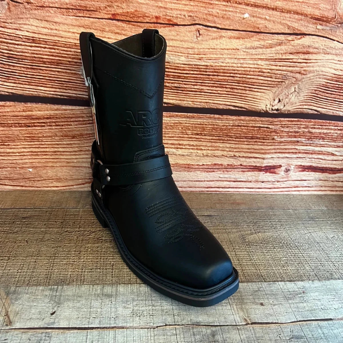 Men's Bikers Boots Genuine Leather Black Est. 807 - OriginalWestern.com