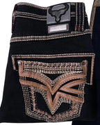 Men's Boot Cut Western Jeans – Stretch Denim Cowboy Pants – Black 12101 - OriginalWestern.com