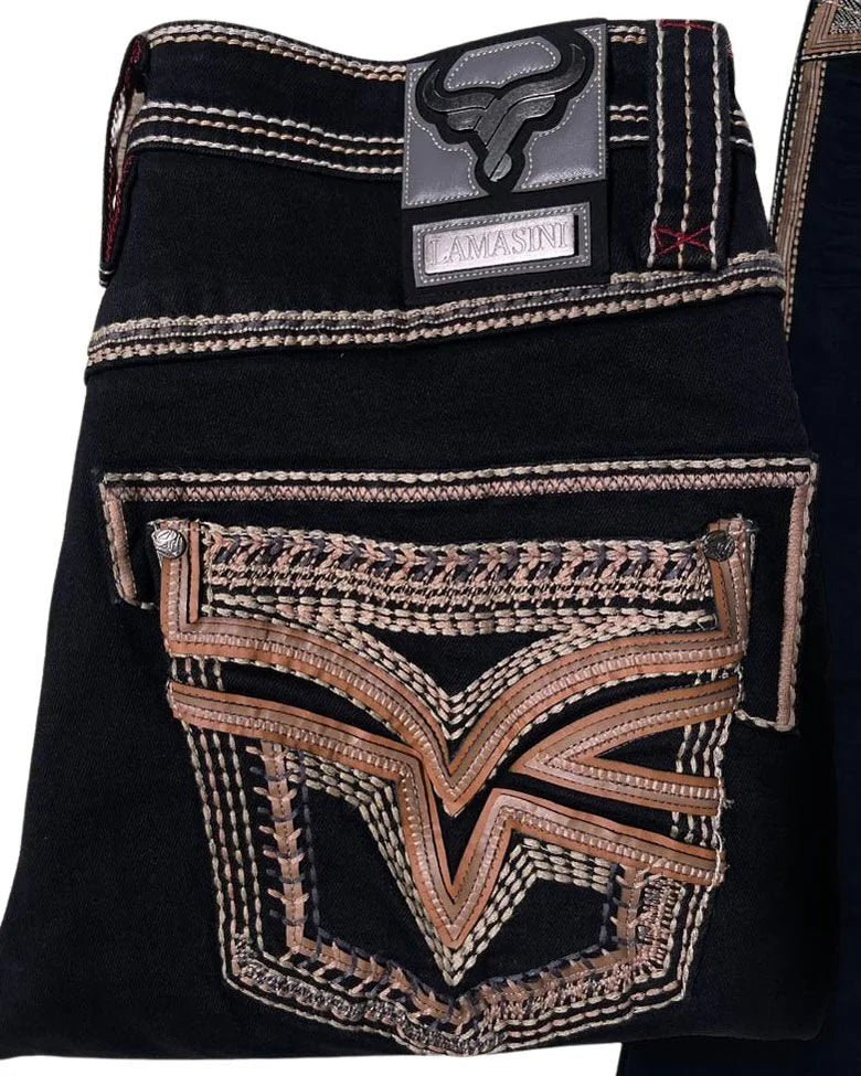 Men's Boot Cut Western Jeans – Stretch Denim Cowboy Pants – Black 12101 - OriginalWestern.com