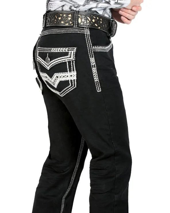 Men's Boot Cut Western Jeans – Stretch Denim Cowboy Pants – Black 1851 - OriginalWestern.com