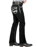 Men's Boot Cut Western Jeans – Stretch Denim Cowboy Pants – Black 1851 - OriginalWestern.com