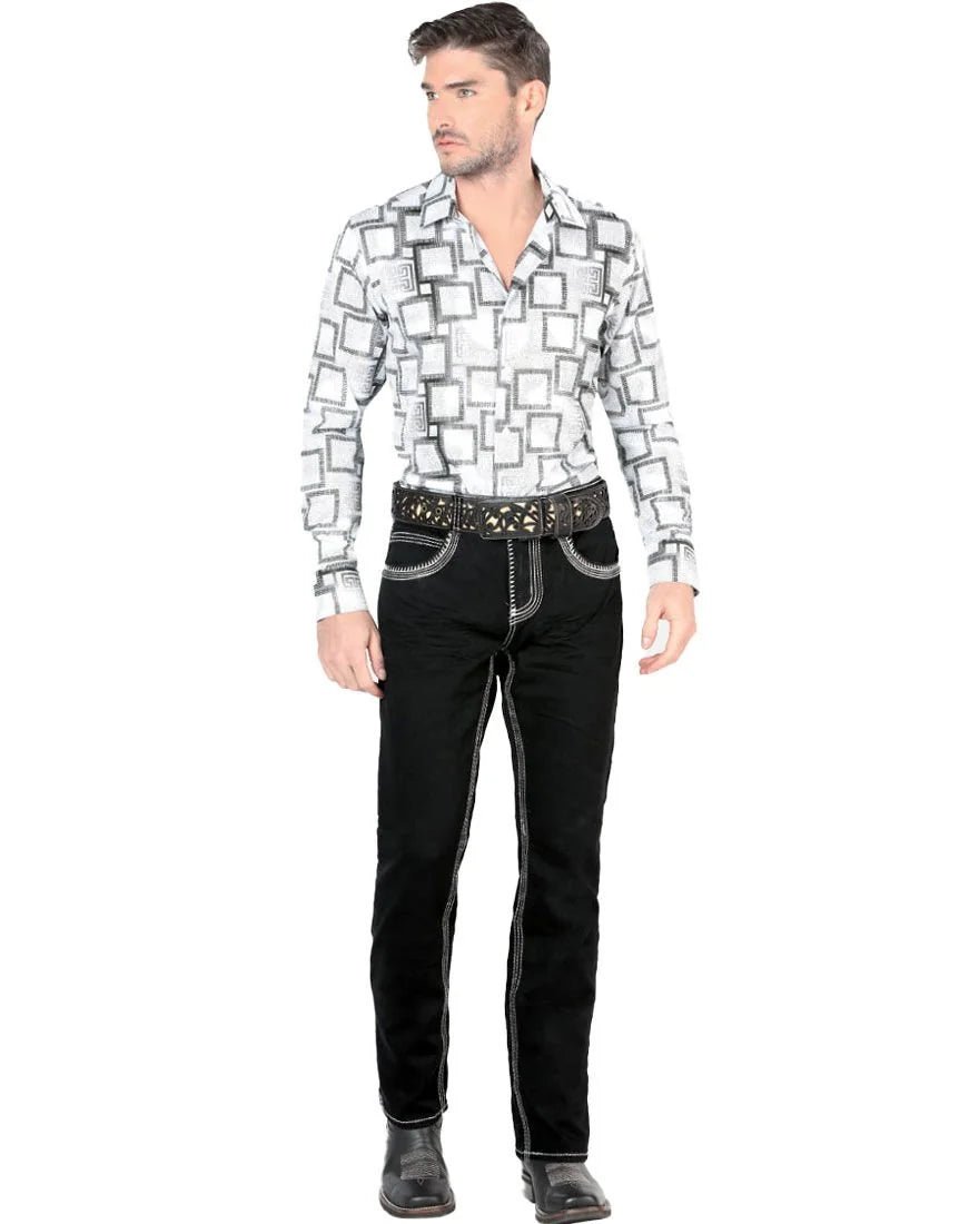 Men's Boot Cut Western Jeans – Stretch Denim Cowboy Pants – Black 1851 - OriginalWestern.com