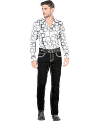 Men's Boot Cut Western Jeans – Stretch Denim Cowboy Pants – Black 1851 - OriginalWestern.com