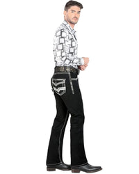 Men's Boot Cut Western Jeans – Stretch Denim Cowboy Pants – Black 1851 - OriginalWestern.com