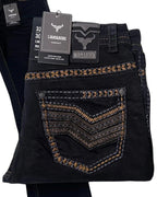 Men's Boot Cut Western Jeans – Stretch Denim Cowboy Pants – Black 1870 - OriginalWestern.com