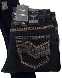 Men's Boot Cut Western Jeans – Stretch Denim Cowboy Pants – Black 1870 - OriginalWestern.com