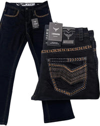 Men's Boot Cut Western Jeans – Stretch Denim Cowboy Pants – Black 1870 - OriginalWestern.com