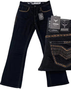 Men's Boot Cut Western Jeans – Stretch Denim Cowboy Pants – Black 1870 - OriginalWestern.com