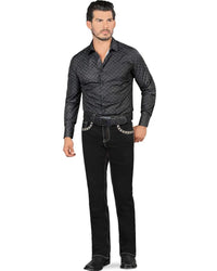 Men's Boot Cut Western Jeans – Stretch Denim Cowboy Pants - Black 1872 - OriginalWestern.com
