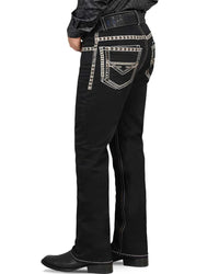 Men's Boot Cut Western Jeans – Stretch Denim Cowboy Pants - Black 1872 - OriginalWestern.com