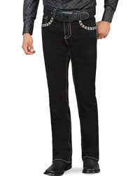 Men's Boot Cut Western Jeans – Stretch Denim Cowboy Pants - Black 1872 - OriginalWestern.com