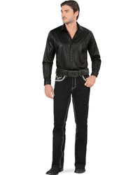 Men's Boot Cut Western Jeans – Stretch Denim Cowboy Pants - Black 26501 - OriginalWestern.com