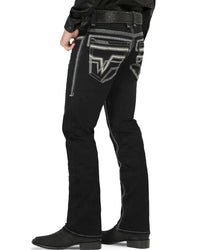 Men's Boot Cut Western Jeans – Stretch Denim Cowboy Pants - Black 26501 - OriginalWestern.com
