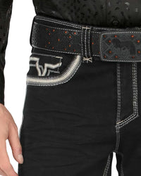 Men's Boot Cut Western Jeans – Stretch Denim Cowboy Pants - Black 26501 - OriginalWestern.com