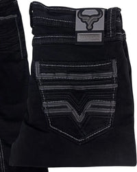 Men's Boot Cut Western Jeans – Stretch Denim Cowboy Pants – Black 26502 - OriginalWestern.com