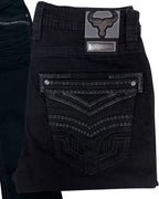 Men's Boot Cut Western Jeans – Stretch Denim Cowboy Pants – Black 26503 - OriginalWestern.com