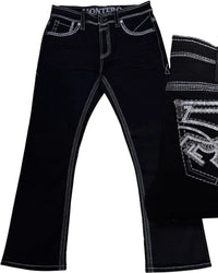 Men's Boot Cut Western Jeans – Stretch Denim Cowboy Pants - Black 39500 - OriginalWestern.com